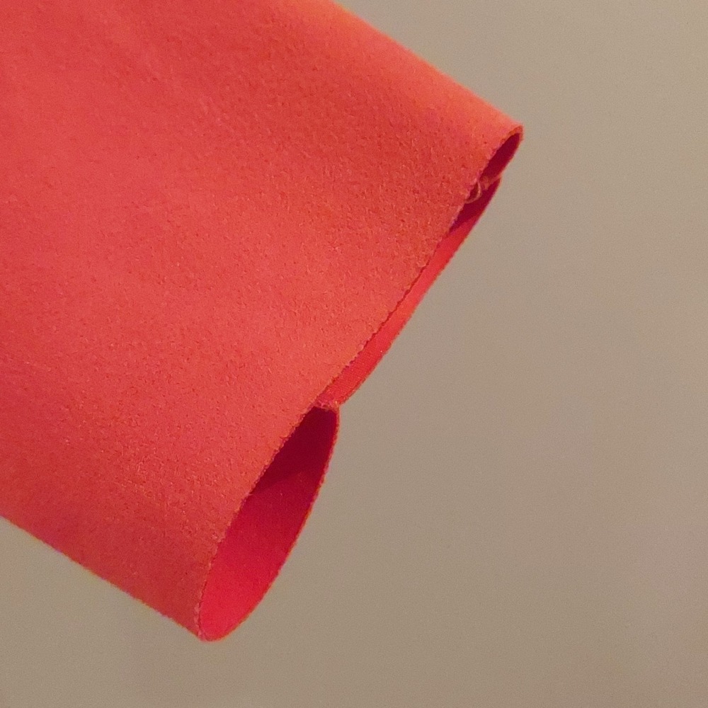 Joan‎ Vass Open Front Jacket Small Coral Suede Feel Oversized Minimalist Pockets - Picture 5 of 7